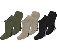 normani 6 Paar Stylische Bambus-Viskose Sneaker-Socken für junge Leute - Atmungsaktiv gegen Schweißfüße - Unisex Viskosesocken - Unsichtbar im Schuh Farbe Dunkelkhaki/Khaki/Schwarz Größe 43-46