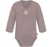 normani Baby Bio Merino Wickelbody Langarmbody mit Knopf aus Merinowolle Langarm-Strampler Einteiler 0-24 Monate für Junge und Mädchen