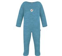 normani Baby Kinder Strampler mit Füßen - Unisex Langarm Bodysuit Schlafanzug Einteiler Schlafstrampler aus 100% Merinowolle für Junge und Mädchen - Oeko-Tex Standard 100 Farbe Blau Größe 92