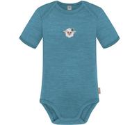 normani Baby Merino Kurzarm Body Einteiler - 100% Merino Short Sleeve Strampler - 100% RWS zertifizierte Merinowolle - Mulesing frei - OEKO-Tex Standard 100 Farbe Blau Größe 80