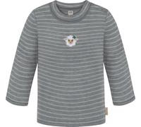 normani Baby Merino Pullover Winter Langarm-Shirt Warmer Wollpullover Sweatshirt Jumper Strickpullover mit Knopf für Junge und Mädchen Farbe Grau gestreift Größe 110/116