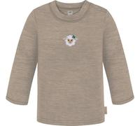 normani Baby Merino Pullover Winter Langarm-Shirt Warmer Wollpullover Sweatshirt Jumper Strickpullover mit Knopf für Junge und Mädchen Farbe Beige Größe 98/104