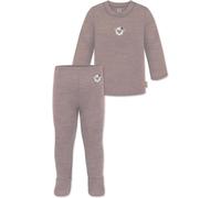 normani Baby Merino Set Wollpullover und Lange Unterhose Strampelhose mit Füßen - Schlafanzug Thermounterwäsche Winter Unterwäsche Pullover und Leggings mit Fuß Rosa 62