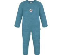 normani Baby Winter Strampler Merino Overall ohne Füße - Unisex Schlafanzug Schlafstrampler Einteiler aus 100% Merinowolle Farbe Blau Größe 56