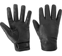 normani BW Lederhandschuhe gefüttert mit Druckknopfverschluss Farbe Dunkelschwarz Größe M