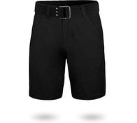 normani Chino Shorts Sommer Bermuda mit Gürtel für Herren aus 100% Bio-Baumwolle - Regular Fit Farbe Schwarz Größe L