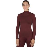 normani Damen Merino Pullover mit Stehkragen Rollkragenpullover aus Merinowolle - Winter Feinstrickpullover Wollpullover Langarmpullover mit Kragen - 100% Bio-Merinowolle Farbe Rot Größe M