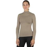 normani Damen Merino Pullover mit Stehkragen Rollkragenpullover aus Merinowolle - Winter Feinstrickpullover Wollpullover Langarmpullover mit Kragen - 100% Bio-Merinowolle Farbe Beige Größe M