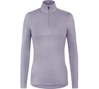 normani Damen Merino Zip Langarm-Shirt Outdoor Wollpullover mit Reißverschluss - 100% Merinowolle Pullover mit 1/4 Zip Farbe Lila Größe XL