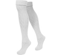 normani Damen Trachtensocken lange Kniestrümpfe/Oktoberfest Overknees mit Zopfmuster in verschiedenen Farben Farbe Weiß Größe 39/42