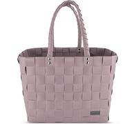 normani® Einkaufstasche Shopper geflochten aus Kunststoff - robuster Strandkorb Vintage Style 38cm x 25cm x 28cm Dusty Pink Einheitsgröße