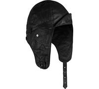 normani Flieger Lederhaube Pilotenmütze aus echtem Rindsleder Farbe Schwarz Größe S