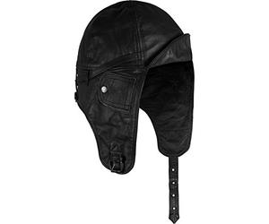 normani Flieger Lederhaube Pilotenmütze aus echtem Rindsleder Farbe Schwarz Größe S