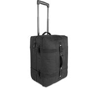 normani Handgepäck Reisetasche Trolley 45 L Bordgepäck Travel Bag mit Rollen Cabin Bag für Lufthansa, Eurowings, Ryanair, KLM, Volotea, Turkish Airline, Wizz Air - (52x38x20-28 cm) Schwarz 45 Liter