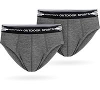 normani Herren 2er Pack Merino Slipper Unterhose Boxershorts Unterwäsche Retroshorts - 100% Merinowolle Grau M