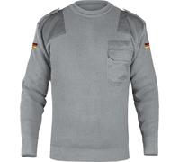 normani Herren Bundeswehr Pullover Original nach TL Winterpullover mit Brusttasche und Deutschlandfahne Grau L