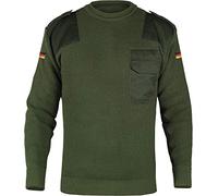 normani Herren Bundeswehr Pullover Original nach TL Winterpulloverullover mit Brusttasche und Deutschlandfahne Farbe Dunkelgrün Größe M