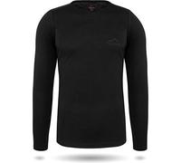 normani Herren Merino Unterhemd Premium Oberteil Rundhalsausschnitt Funktionsoberteil 100% Merinowolle Thermounterwäsche Baselayer Skipullover Dunkelschwarz 3XL/58
