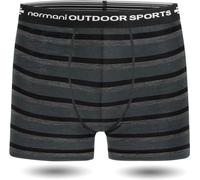 normani Herren Merino Unterhose Boxershorts Funktionsunterwäsche Sportunterhose - 100% MERINOWOOL Farbe Anthrazit/Schwarz/Grau Größe L