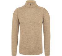 normani Herren Premium Merino Outdoor Langarm-Shirt Longsleeve mit Reißverschluss, 100% Merinowolle Pullover mit 1/4 Zip Beige M