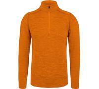 normani Herren Premium Merino Outdoor Langarm-Shirt Longsleeve mit Reißverschluss, 100% Merinowolle Pullover mit 1/4 Zip Orange S