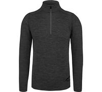 normani Herren Premium Merino Outdoor Langarm-Shirt Longsleeve mit Reißverschluss, 100% Merinowolle Pullover mit 1/4 Zip Anthrazit 3XL