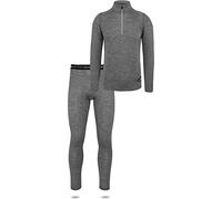 normani Herren Thermounterwäsche-Set 100% Merinowolle Pullover mit YKK-Reißverschluss und Thermounterhose Farbe Grau Größe XXL/56
