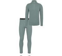 normani Herren Thermounterwäsche-Set 100% Merinowolle Pullover mit YKK-Reißverschluss und Thermounterhose Farbe Blau Größe 5XL