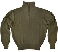 normani Isländer Pullover Troyer mit Reißverschluss Oliv M