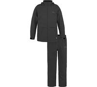 normani Kinder-Regenanzug Softshellset mit Fleecefutter 2-teilig wasserdichtes Set aus Regenjacke und Regenhose für Jungen und Mädchen - Wasser- und Winddicht Farbe Dunkelgrau Größe XXL/170-176