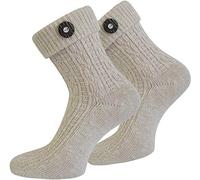 normani Kurze oder Lange Trachtensocken Trachtenstrümpfe Zopf muster Socken meliert Farbe Naturmelange mit Trachten-Knopf Größe 47/50