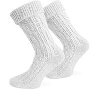 normani Kurze oder Lange Trachtensocken Trachtenstrümpfe Zopf muster Socken meliert Farbe Weiß Größe 39/42