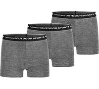 normani Outdoor Sports 3er Pack Merinounterhose Boxershorts 100% MERINOWOLLE - Atmungsaktive, Antibakterielle, Geruchshemmende Unterwäsche Farbe Grau Größe 3XL