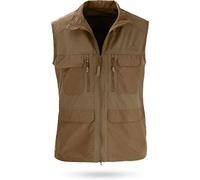 normani Outdoor Weste Freizeitweste Safariweste mit Sonnenschutz 50+ und vielen praktischen Taschen Braun M