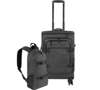 normani Reiseset Trolley mit Rucksackfunktion kleiner Rucksack Reisetasche - 38 L Reisetrolley + 8 L Tagesrucksack - Backpacker Handgepäck Bordgepäck 55x38x20cm Farbe Anthrazit Größe 50 x 37 x 20 cm