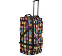 normani Reisetasche 100-150 L Reise-Trolley Jumbo XXL Big-Travel mit 2 Rollen und großem Hauptfach - riesig, Leichter und Stabiler Trolley Neon Square XXL
