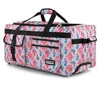 normani® Reisetasche mit Rollen 80 Liter Volumen Jumbo Big-Travel Reisetrolley riesige XXL in vielen bunten Farben Flamingo XXL