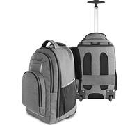 normani Rucksack mit Trolleyfunktion - 30 Liter Volumen Rucksacktrolley zum ziehen mit Laptopfach für Schule, Uni, Reisen, Ausflüge oder Einkaufen Farbe Grau mit Reflektoren