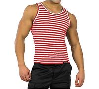 normani Russisches Marine Tank Top Rundhals S-XXL Rot/Weiß 3XL