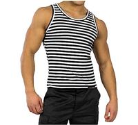 normani Russisches Marine Tank Top Rundhals S-XXL Schwarz/Weiß L