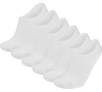 normani Sneaker Socken Herren Damen 6er Pack - Atmungsaktive Baumwollsocken mit Rutschfestem Silikon - Unsichtbare Füßlinge für Sport & Freizeit - Schwarz/Weiß/Grau Farbe Weiß (Füßlinge) Größe 35-38