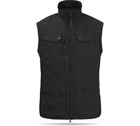 normani Sommer Outdoor Weste mit Sonnenschutz 50+ mit 9 Taschen und Netzinnenfutter Farbe Dunkelschwarz Größe 5XL