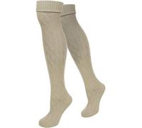 normani Trachten-Kniestrümpfe Natur - Mit Leinen, Bequem & Traditionell für Oktoberfest & Volksfest Farbe Naturmelange Größe 47-50