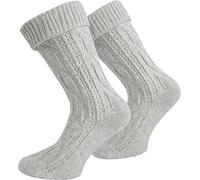 normani Trachtensocken aus atmungsaktiver Baumwolle mit Umschlag Farbe Silber Größe 39/42