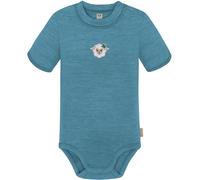 normani Unisex Baby 100% Merino Kurzarm Body mit YKK Druckknopf - kurzer T-Shirt Overall Toddler-Bodysuits aus 100% RWS zertifizierter Merinowolle - Mulesing frei Farbe Blau Größe 92