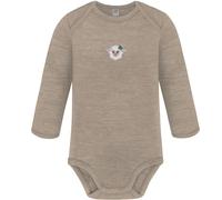normani Unisex Baby Merino Langarm Body Strampler Bodysuit Einteiler aus 100% Merinowolle und OEKO-Tex Standard 100 Farbe Beige Größe 74