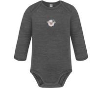 normani Unisex Baby Merino Langarm Body Strampler Bodysuit Einteiler aus 100% Merinowolle und OEKO-Tex Standard 100 Farbe Anthrazit Größe 74