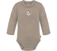 normani Unisex Merino Baby Body mit Knopf Langarm Einteiler Winter Strampler aus 100% Merinowolle - OEKO-Tex Standard 100 Farbe Beige Größe 86