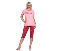 Normann Damen Capri Pyjama, lässiger Schlafanzug 'Relax' - 122 204 10 757, Farbe:rosa, Größe:40-42