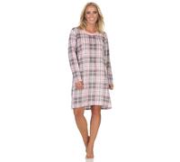 Normann Damen Fleece Langarm Nachthemd Sleepshirt in edler Optik, Farbe:rosa, Größe:40-42
